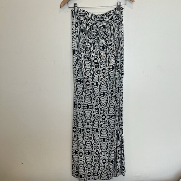 Volcom Double Down Maxi Skirt / Bandeau Dress Black White Elastic Waist 12 - Picture 4 of 12